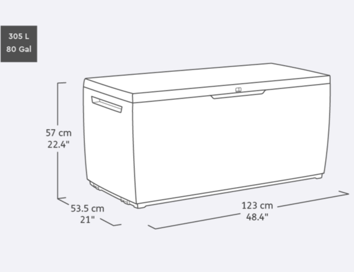 Keter Capri Deck Box 305 Litres - Wood Brown